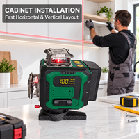 Niveau laser vert 4D 16 lignes 360 degrés, auto-nivelant, outil de nivellement croisé pour sol, mur, carrelage, plafond, construction et installation
