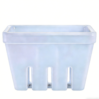 Cesta de Frutas Quadrada de Melamina de 5 Polegadas com Furos para Morangos, Uvas, Cerejas e Outras Frutas