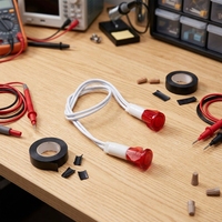 Lampe indicatrice néon rouge de 12 mm avec résistance et câble, lampe de signalisation électrique pour panneau de commande industriel