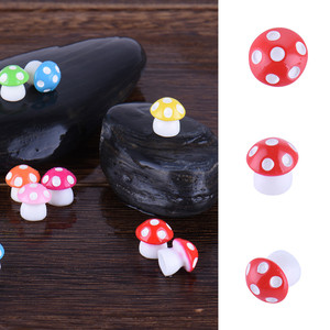 Nuovo Kawaii Fairy Garden Mini Fungo Resina Flatback Cabochon In Miniatura Fungo Figure Con Rotondo Vaso Da Giardino Ornament Decor - Product Image 3