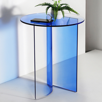 Table basse moderne extensible en acrylique, ronde/carrée, de bonne qualité, vente chaude 2021, fabrication artisanale, recyclable, finition arc-en-ciel colorée