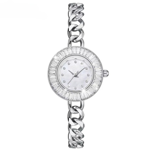 Elegante Reloj de Cuarzo para Dama con Bisel de Diamantes, Caja y Esfera Redondas, Correa de Acero Inoxidable Plateado, Reloj de Vestir de Alta Gama para Mujer - Product Image 2