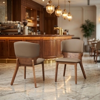 Chaise en bois rembourrée sans accoudoirs, écologique, traditionnelle, pour salle à manger, restaurant, salon, avec coussin en cuir PU, pour usage hôtelier