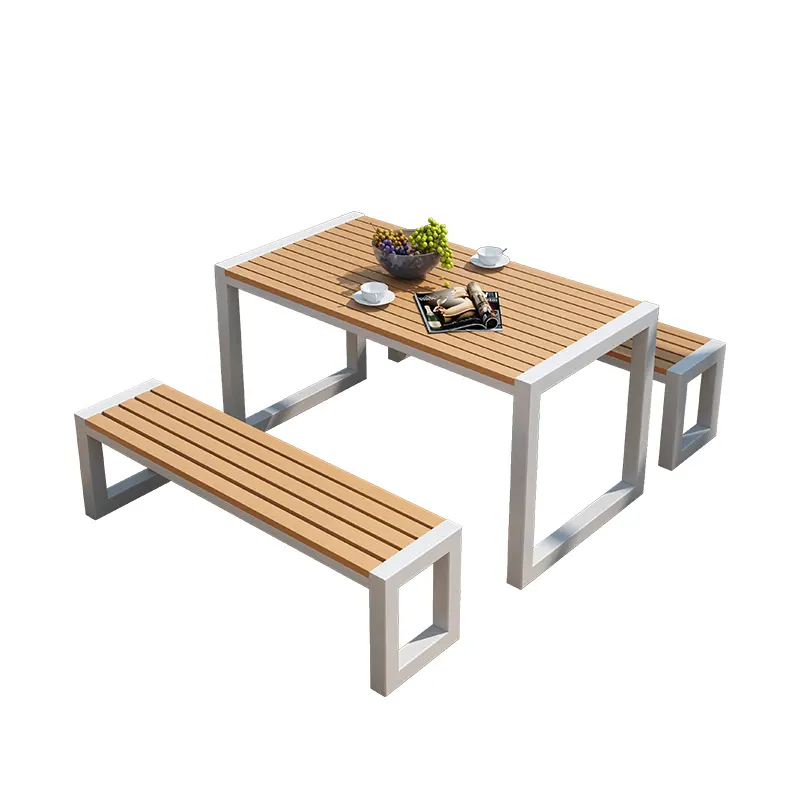 Set da pranzo per Patio esterno da giardino in Teak di buona qualità Anti sbiadimento Set tavolo e sedia da ristorante in legno