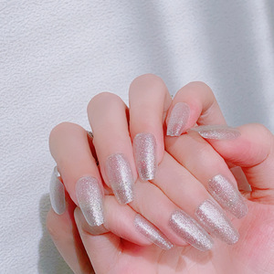 Autocollants de luxe en gel <span class=keywords><strong>bleu</strong></span> foncé avec diamants Faux ongles Presse à amande Artificiels pour salon - Product Image 5