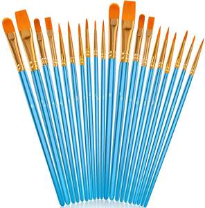 Ensemble de pinceaux de peinture pour artistes Bonvada, 10 pièces, pointe ronde, poils en nylon, manche en bois, pour peinture acrylique, aquarelle, huile - Product Image 1