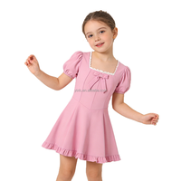 Robe de yoga pour filles, col carré de haute qualité, robe à nœud en dentelle, short intégré, vêtements de sport haut de gamme personnalisés