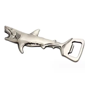 高品质定制创意鲨鱼形不锈钢金属开瓶器