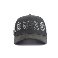 Casquettes de baseball personnalisées en gros, ensemble de cinq casquettes avec tissage oblique, ornées de perles et d'appliques, avec des fleurs en fourrure de daim
