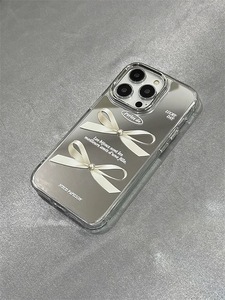 Funda para Teléfono con Espejo y Diseño de Lazo, Cubierta Estética y Linda para <span class=keywords><strong>iPhone</strong></span> <span class=keywords><strong>XR</strong></span>, <span class=keywords><strong>iPhone</strong></span> 12, Funda Brillante para 17promax, <span class=keywords><strong>iPhone</strong></span> 13 - Product Image 4