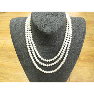 Cultured Pearl Sweater Chain 7-8mm AA Grade Round Freshwater Pearl <b>Long</b> <b>Necklace</b> Women's Everyday Wear Multi-Strand 90cm 100cm - Product Image 1