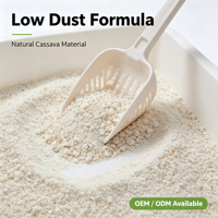 Litière pour chat en sable de manioc naturellement frais, agglomérante rapide, non parfumée, pour la vente en gros aux animaleries, facile à ramasser, produit durable pour animaux de compagnie