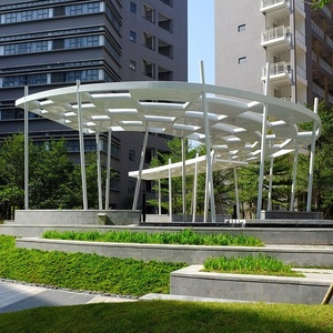 Grand pavillon et gazebo en acier inoxydable, structure miniature personnalisée en forme de feuille pour espace public de parc - Product Image 5
