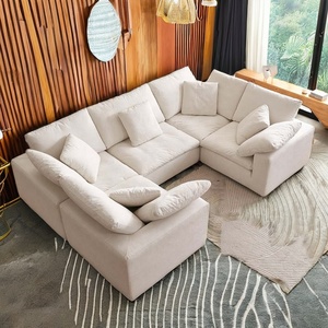 Distribution Agent Hot Sale Minimalist Linen U Shape Cozy Living Room Modular Cloud Sectional - Product Image 1