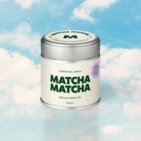 Récipient en métal vide de fantaisie utilitaire complet personnalisé pour thé Matcha boîte d'emballage étanche verte en métal avec tirette
