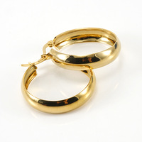 Boucles d'oreilles exagérées de personnalité en acier inoxydable pour femmes, boucles d'oreilles rondes en acier titane or 18K pour femmes