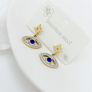 Hot Selling Women Stainless Steel Jewelry Zircon Eye Pendant <b>Stud</b> <b>Earrings</b> - Product Image 4