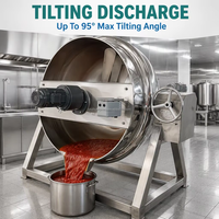 Mélangeur de cuisson industriel 600 L, chaudière à double enveloppe, état neuf, pot en acier multifonction pour la viande avec composants de pompe à moteur central
