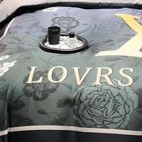 Ensemble de literie en polyester imprimé, 4 pièces, housse de couette, taie d'oreiller, literie florale avec lettres pour la chambre à coucher