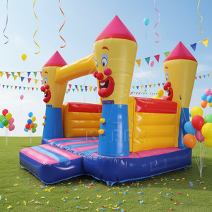 Château gonflable pour enfants, <span class=keywords><strong>clown</strong></span> crayon, saut, château gonflable, commercial pour centre commercial, parc d'attractions - Product Image 2