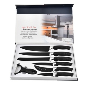 ชุดมีดทำครัวเคลือบสารกันติด 7 ชิ้น พร้อมด้ามจับลายทอ - Product Image 1