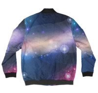 Blouson Bomber Décontracté Personnalisé à Imprimé Galaxie, Fermeture Éclair, Grande Taille, Hiver, Écologique, Coupe-Vent, Imprimé par Sublimation 100%
