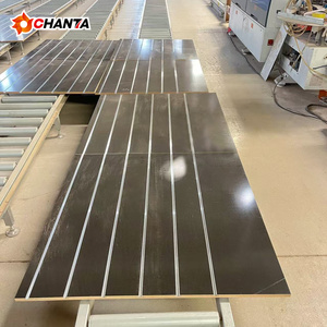 Plaque rainurée au design moderne, certifiée E1, épaisseur 12-18 mm, en placage de chêne rouge naturel, pin, <span class=keywords><strong>noyer</strong></span> noir, panneau MDF <span class=keywords><strong>brut</strong></span> - Product Image 5