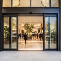 Porte coulissante en verre double vitrage, intelligente, électrique, automatique, étanche, insonorisée, grande taille, pour terrasse extérieure