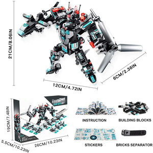Blocs de construction <span class=keywords><strong>Robot</strong></span> à assembler soi-même, briques de combat, jouets éducatifs, pour enfants, 25 pièces en 1 - Product Image 2