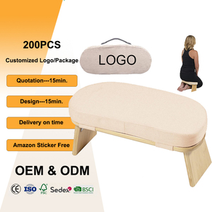 Home Pray Bench Foldable Bamboo Meditation Bench Ergonomic Kneeling Stool for Zen Prayer Wooden Meditation Seat <strong>Furniture</strong> - Product Image 1
