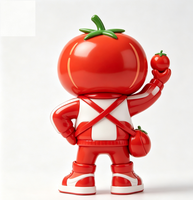 Figurine de tomate personnalisée en PVC et ABS, statue d'art fabriquée en Chine, figurine de designer sur mesure pour la vente en gros de marques (OEM)