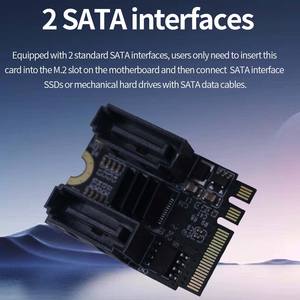 Tirshric M.2 (A E Key) до 2HSATA6G карта расширения M2 до SATA3.0 Расширенная клавиша A + E WIFI M.2 к SATA карта адаптера жесткого диска JMB582 - Product Image 4