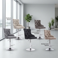 Tabourets de bar pivotants blancs de luxe, directement de l'usine, en cuir PU contemporain, base métallique, chaises hautes personnalisables OEM/ODM pour cuisine et maison