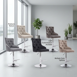 Sillas de Bar Giratorias Blancas de Lujo Directas de Fábrica, Sillas Altas Contemporáneas de Cuero PU con Base de Metal, Personalizables OEM/ODM para <span class=keywords><strong>Cocina</strong></span> y Hogar - Product Image 5