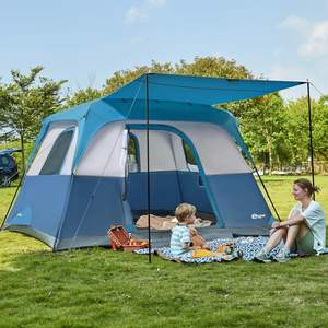 <span class=keywords><strong>Grande</strong></span> <span class=keywords><strong>tente</strong></span> de camping automatique pour famille, avec véranda, <span class=keywords><strong>hauteur</strong></span> élevée, bonne ventilation, tissu Oxford, résistante à l'eau, pour 3-4 personnes, <span class=keywords><strong>tente</strong></span> d'extérieur - Product Image 1