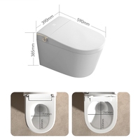 Toilette suspendue moderne une pièce cuvette de toilette murale en céramique sans rebord électrique Intelligent WC intelligent toilette suspendue au mur