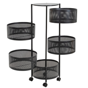 Étagère de <span class=keywords><strong>cuisine</strong></span> rotative multicouche Étagère à légumes multifonctionnelle en métal pratique avec ancien cadre rond - Product Image 5