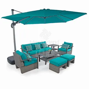 Professionele Vervaardiging Meubels Tuin Outdoor Sofa Set Meubels Malang Coversation 7Pcs Set Sofa Zonder Paraplu