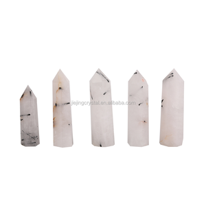 Piedra curativa de punto de cuarzo turmalina negra, cristal Natural, prismas hexagonales, varita de Obelisco, piedra de tratamiento - Product Image 3