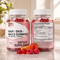 Gummies vitaminés pour adultes : Cheveux sains, peau éclatante, ongles plus forts, soutien à la vitamine C, forme personnalisée, 60 unités, OEM HALAL