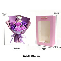 Bouquet de fleurs de savon en forme de petit ours rose |   Cadeau pour la Saint-Valentin et les anniversaires |   Ours en peluche avec une pancarte « Je t'aime » |   Vente en gros OEM