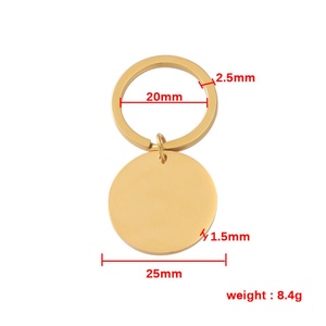 Llaveros Populares con Dijes Redondos, Chapados en Oro PVD de 18k, Colgante de Acero Inoxidable Arcoíris, Llaveros Personalizables con Colgante Circular en Blanco - Product Image 6