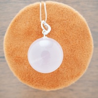 Collar con Colgante Minimalista de Cristal Natural Blanco, Serie 100% Cristal Natural, Venta al Por Mayor