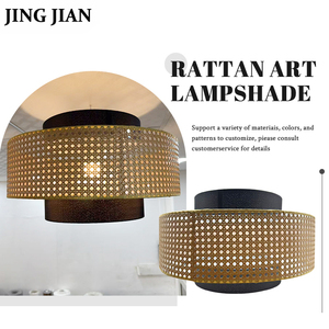 Commercio all'ingrosso costiera europea Vintage naturale lampada a sospensione copertura <span class=keywords><strong>paralume</strong></span> cornici di bambù Rattan luci lampadari <span class=keywords><strong>paralume</strong></span> - Product Image 5