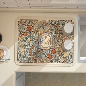 <span class=keywords><strong>Alfombrilla</strong></span> de secado de platos con estampado 3D, almohadilla de drenaje de café absorbente, Alfombra de secado rápido, vajilla de cocina, mantel individual - Product Image 2