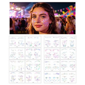 Adesivi per Trucco Viso da Donna e Ragazza, <span class=keywords><strong>Tatuaggi</strong></span> Temporanei con Occhi d'Angelo, Glitter e Farfalle - Product Image 4