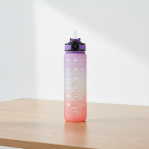 <span class=keywords><strong>Bouteille</strong></span> d'eau en plastique Tritan <span class=keywords><strong>1L</strong></span> (32 oz) à large ouverture, sans BPA, anti-fuite, avec dégradé de couleurs motivant, idéale pour la gym et le sport – Nouveauté ! - Product Image 5