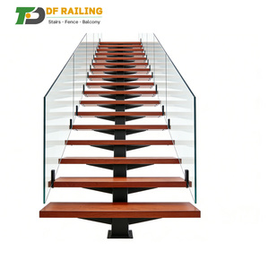Escalera de <span class=keywords><strong>Madera</strong></span> DF Fácil de Instalar <span class=keywords><strong>con</strong></span> Diseño Minimalista <span class=keywords><strong>y</strong></span> Peldaños Antideslizantes, Escalones Rectos de <span class=keywords><strong>Madera</strong></span>, Mármol <span class=keywords><strong>y</strong></span> <span class=keywords><strong>Vidrio</strong></span> - Product Image 1