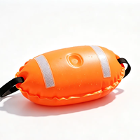 Bouée de natation gonflable en PVC souple haute visibilité, étanche, écologique, pour eaux ouvertes, avec bandes réfléchissantes pour la natation nocturne
