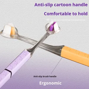 Cepillo de <span class=keywords><strong>Dientes</strong></span> Manual 3D con Cabezal Redondo y Cerdas Suaves de Tres Lados para Adultos, Personalizado al por Mayor, para Parejas, para Limpiar la Boca - Product Image 1